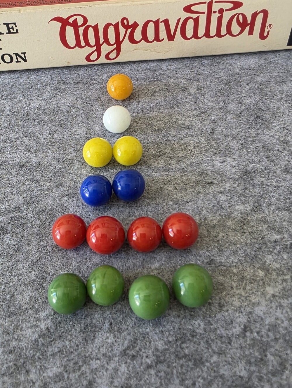 1972 Aggravation Board Game Replacement Marbles Vintage Pieces - 14 Pieces